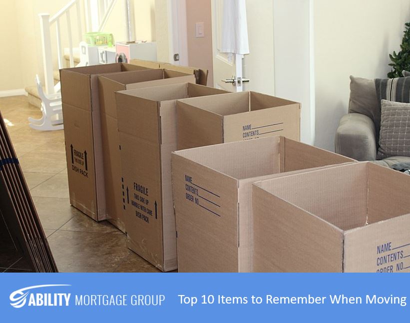 Top 10 Items to Remember When Moving